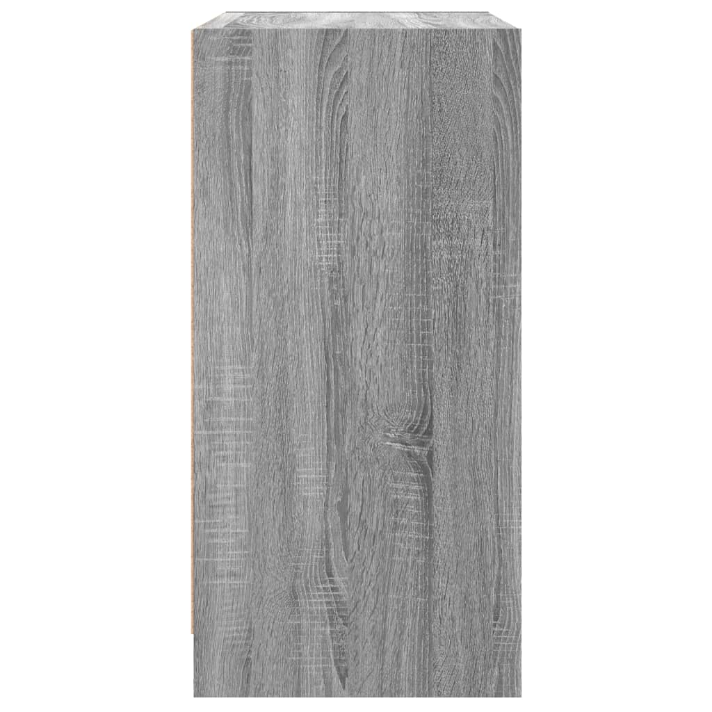 Beistellschrank mit Glastüren Grau Sonoma 68x37x75,5 cm